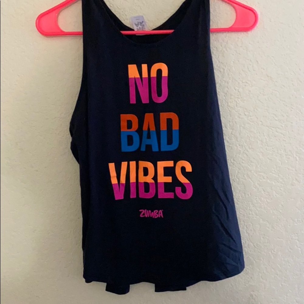 Zumba tank “no bad vibes”